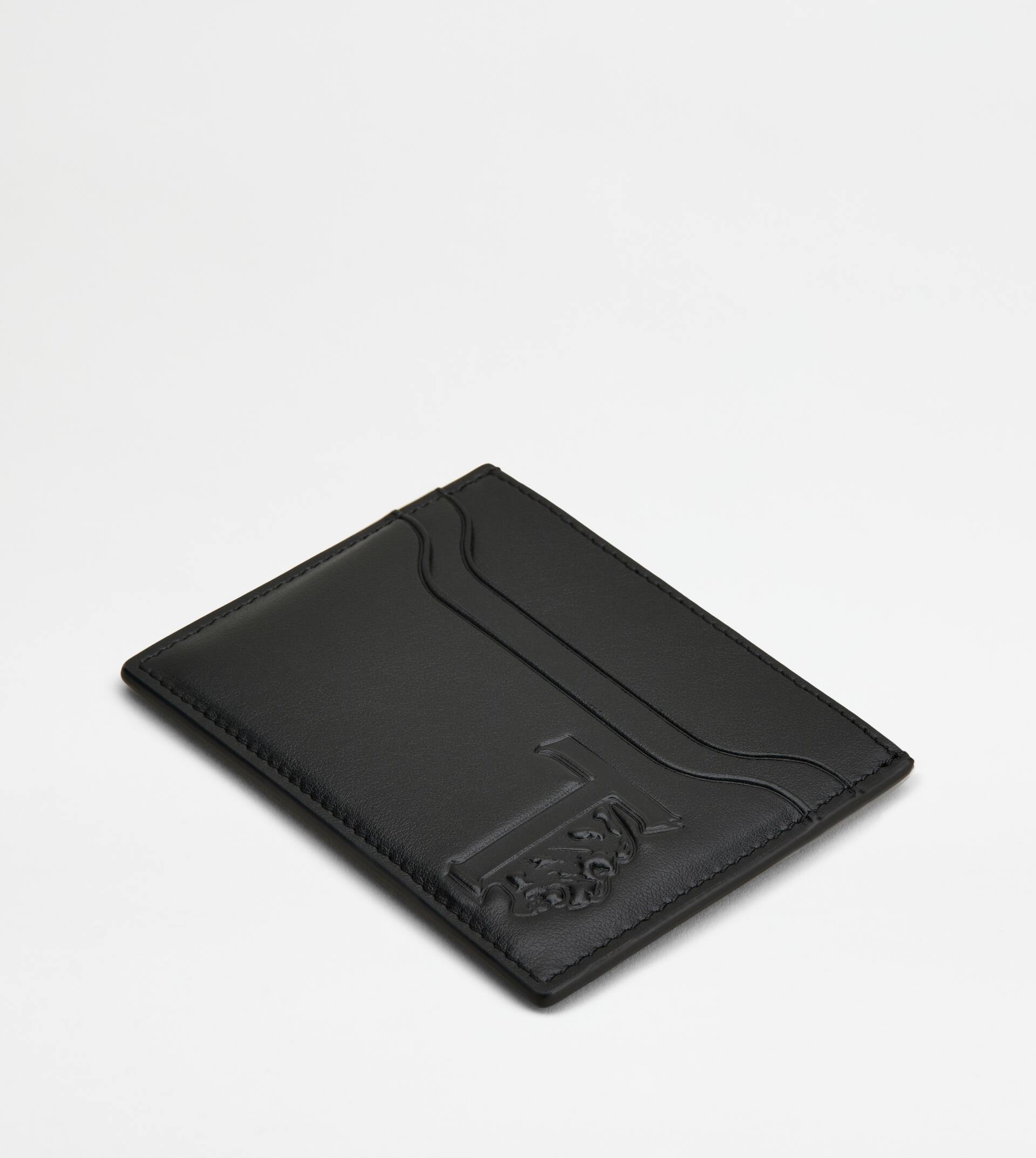 CREDIT CARD HOLDER IN LEATHER - BLACK - 3