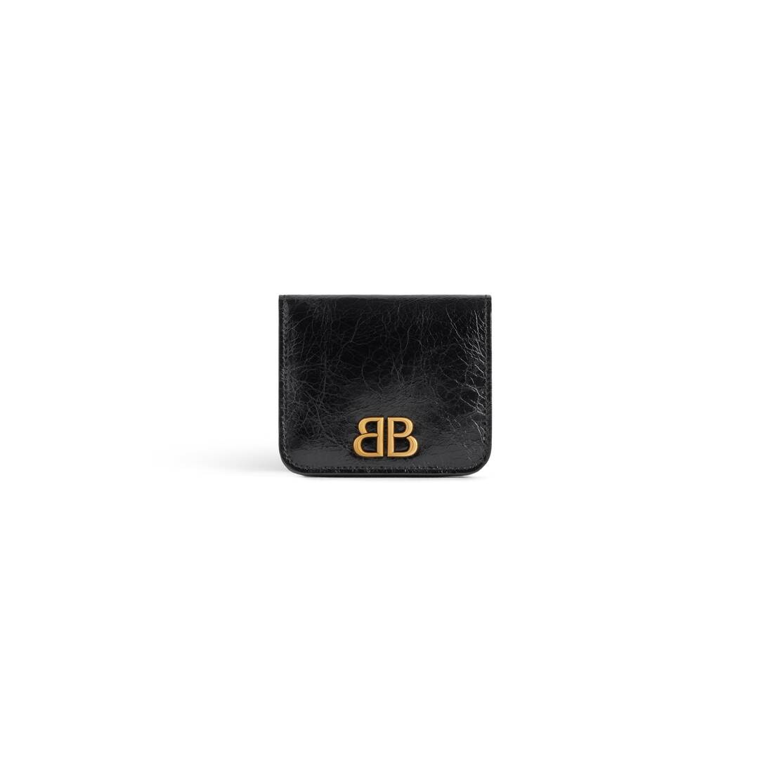 Women's Monaco Flap Coin And Card Holder in Black - 1