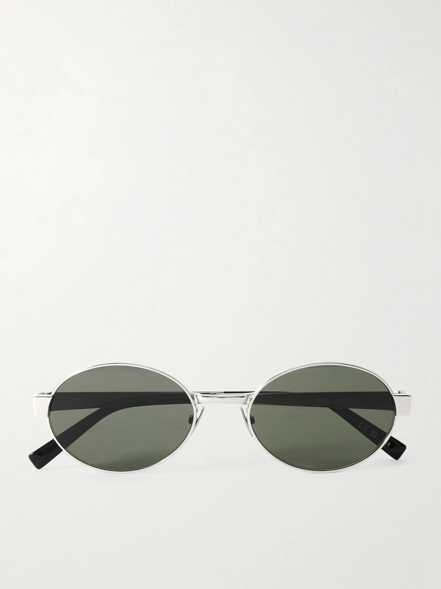 Oval-Frame Silver-Tone Sunglasses Silver - 1