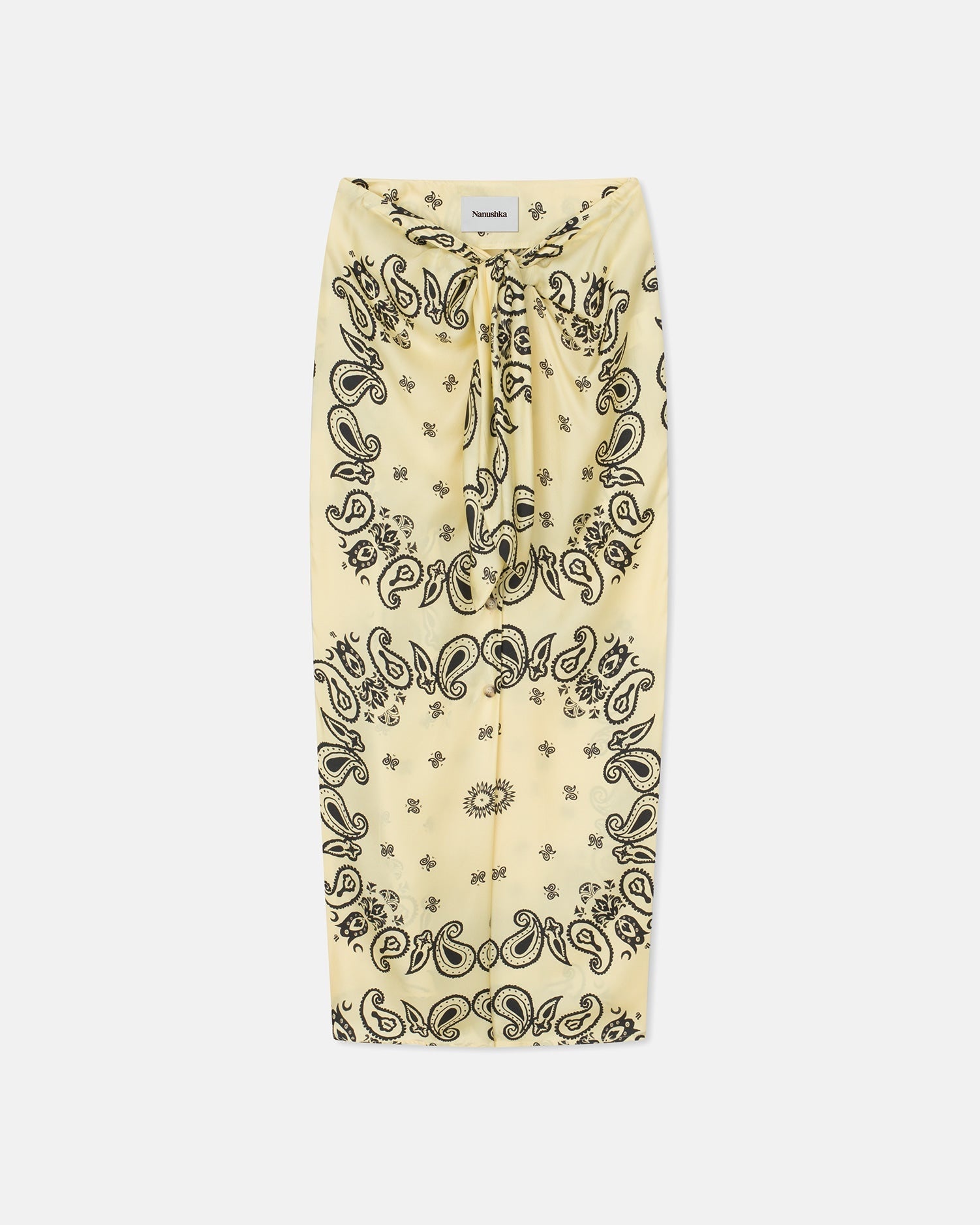 Printed Silk-Twill Sarong-Style Midi Skirt - 1