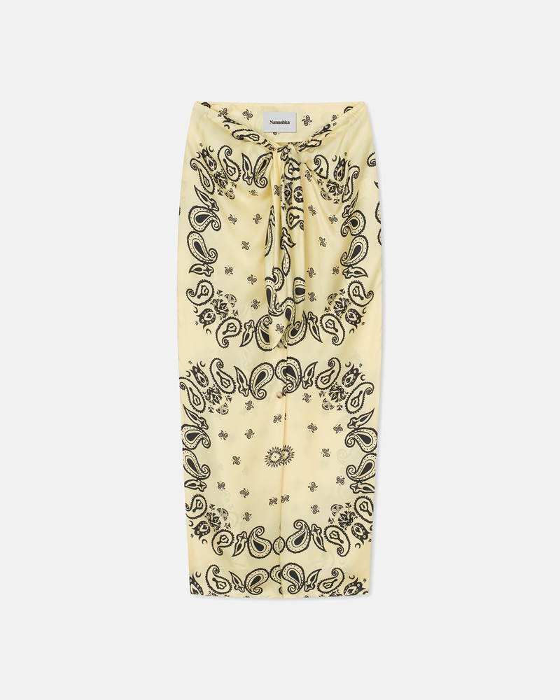 Printed Silk-Twill Sarong-Style Midi Skirt 1