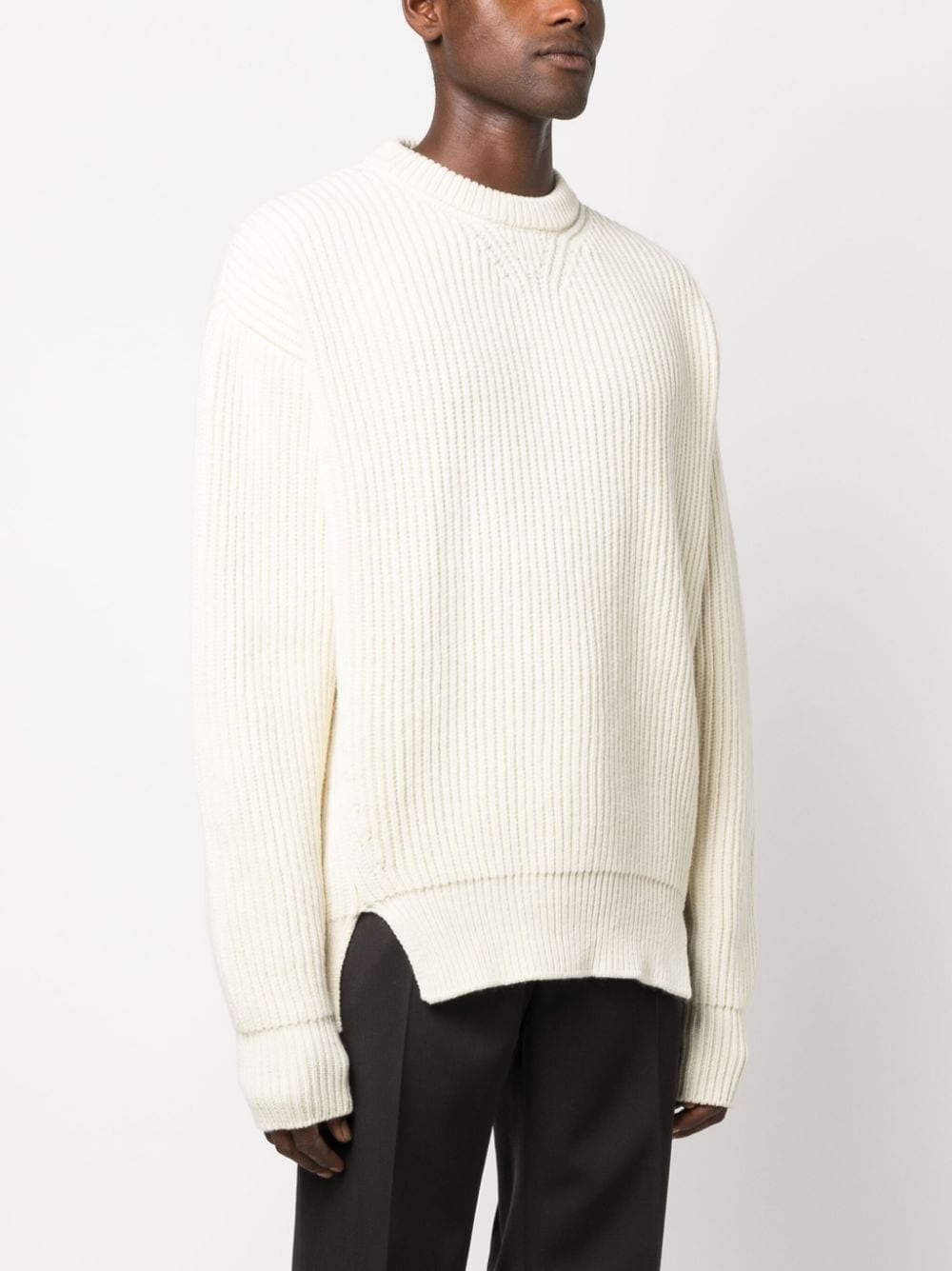 crew-neck ribbed-knit wool jumper - 3