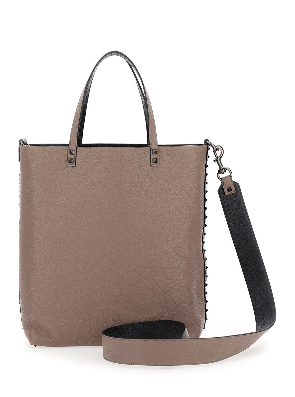 Valentino Garavani Men Beige Tote Bag With Rockstuds In Grained Leather Man - 4