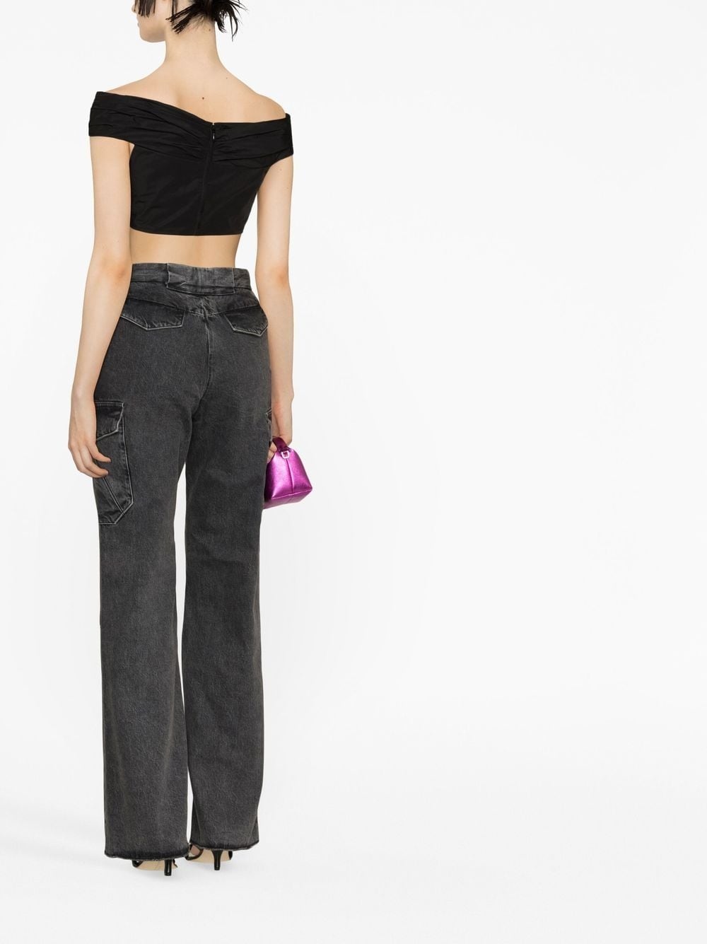 off-shoulder crop top - 3