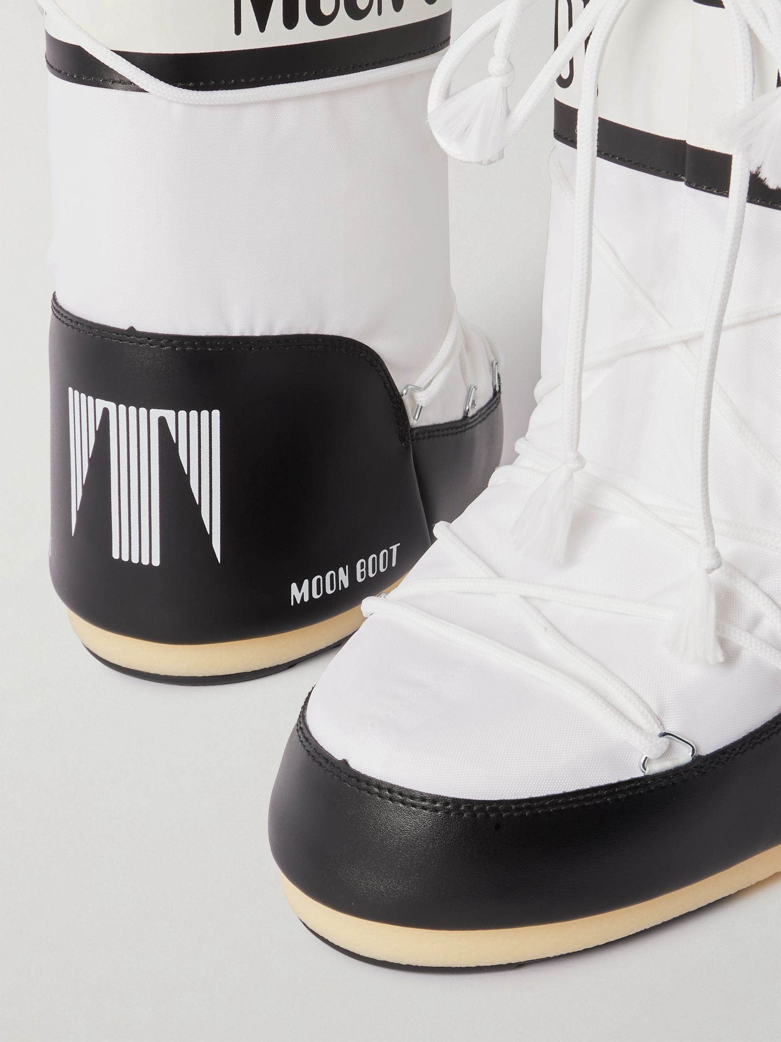 Icon shell and faux leather snow boots White - 4