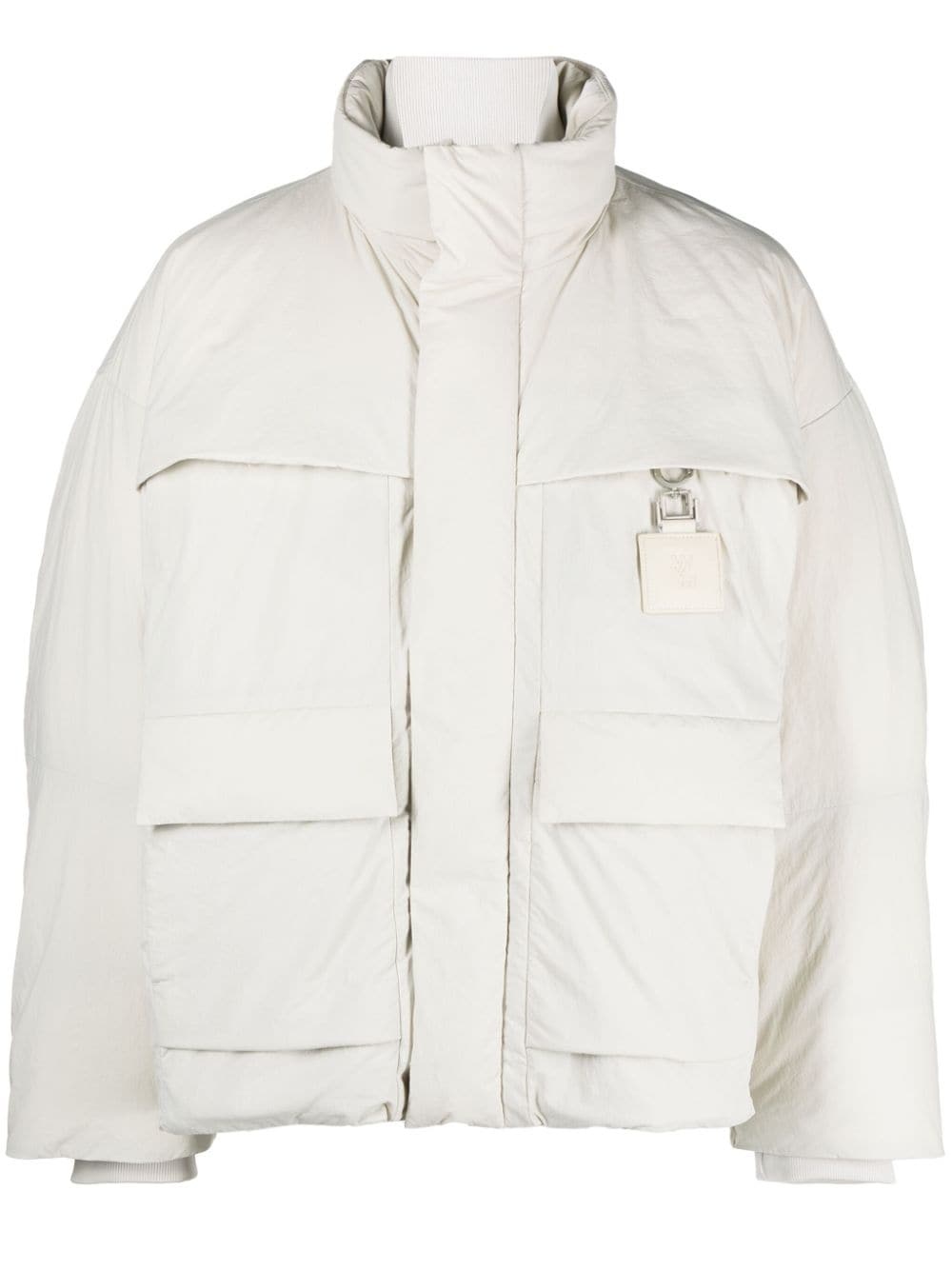 logo-tag goose-down jacket - 1
