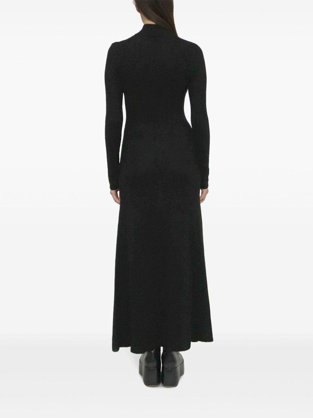 zip-up ribbed knit dress - 5