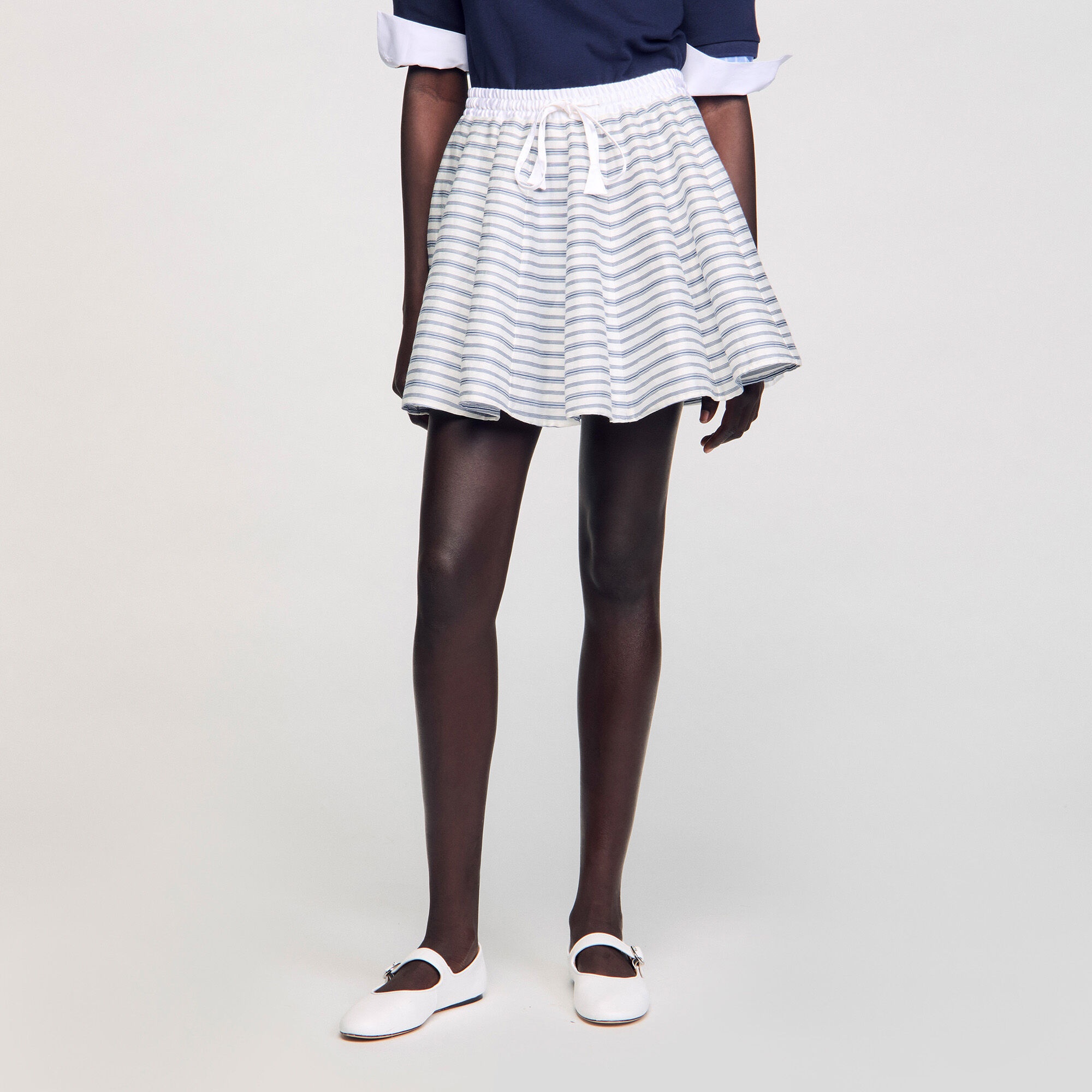 SPIRAL PRINT SKATER SKIRT - 4