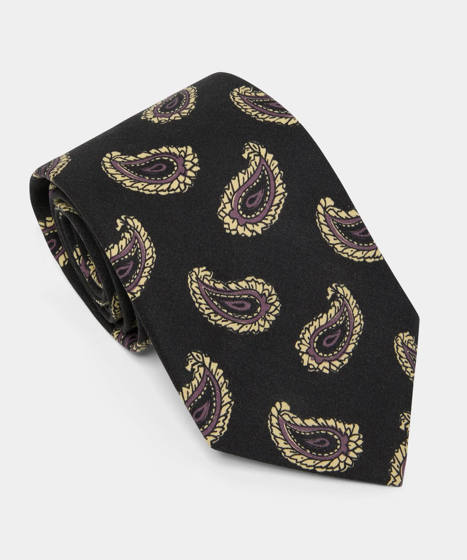 Italian Silk Dark Paisley Tie - 1