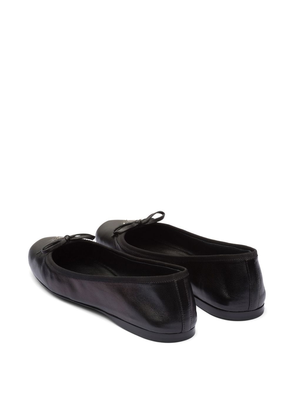 triangle-logo leather ballet flats - 3