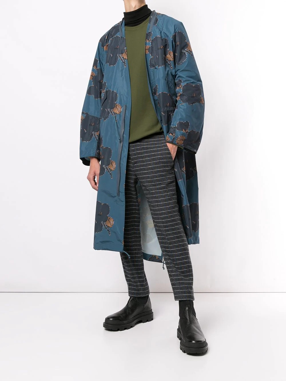 oversized printed coat - 6