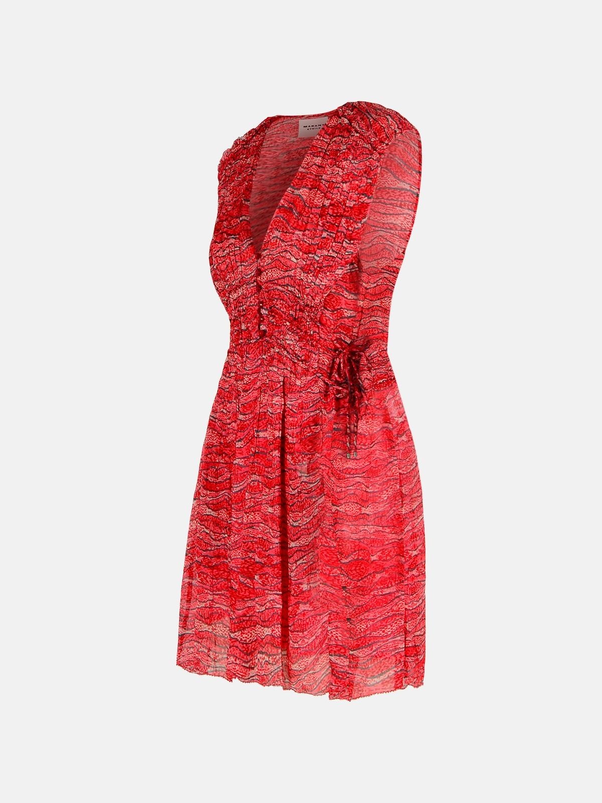'ANAWA' RED VISCOSE DRESS - 2