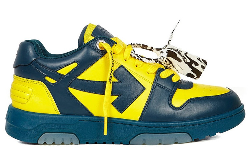 Off-White Off-White Out Of Office Zip Tie Sneakers 'Yellow Navy' OMIA189R21LEA0014518 outlook