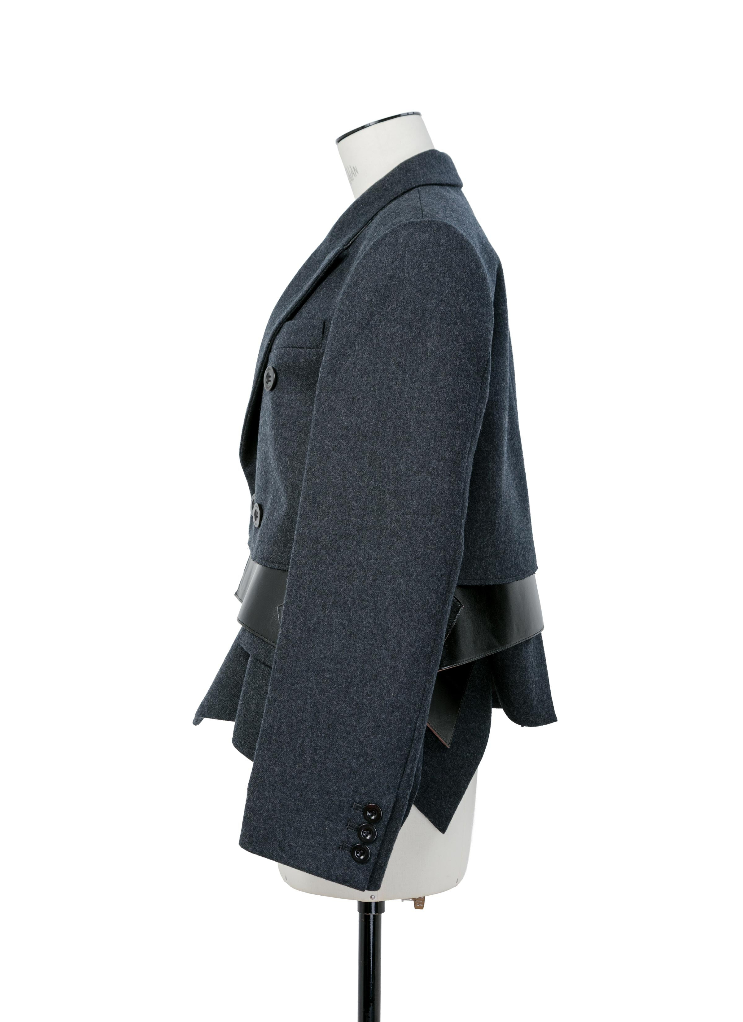 Wool Melton x Leather Jacket - 3