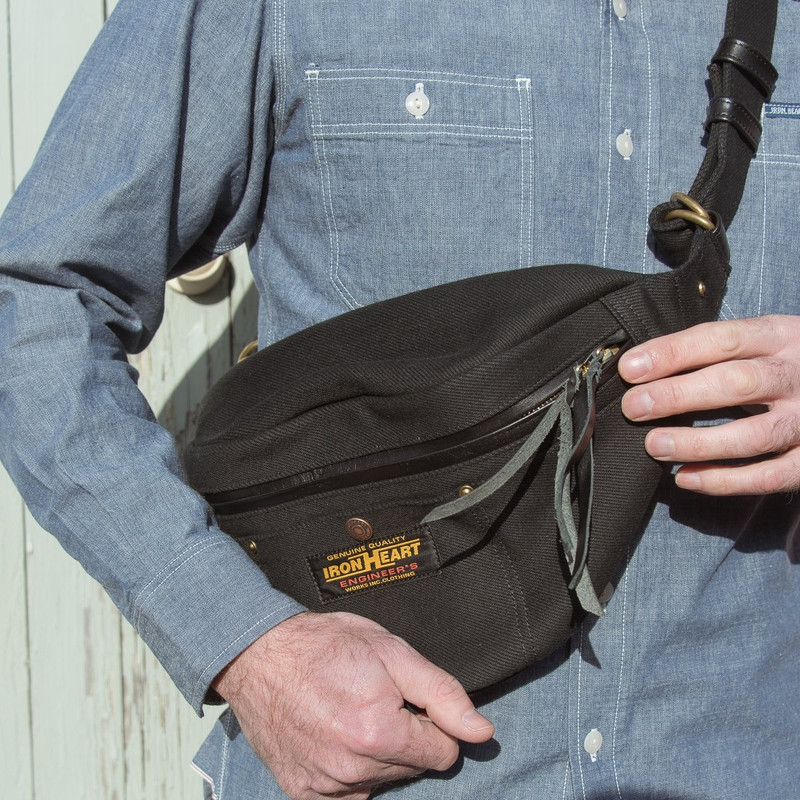 Iron Heart IHE-37 21oz Denim Waist Bag - Superblack outlook