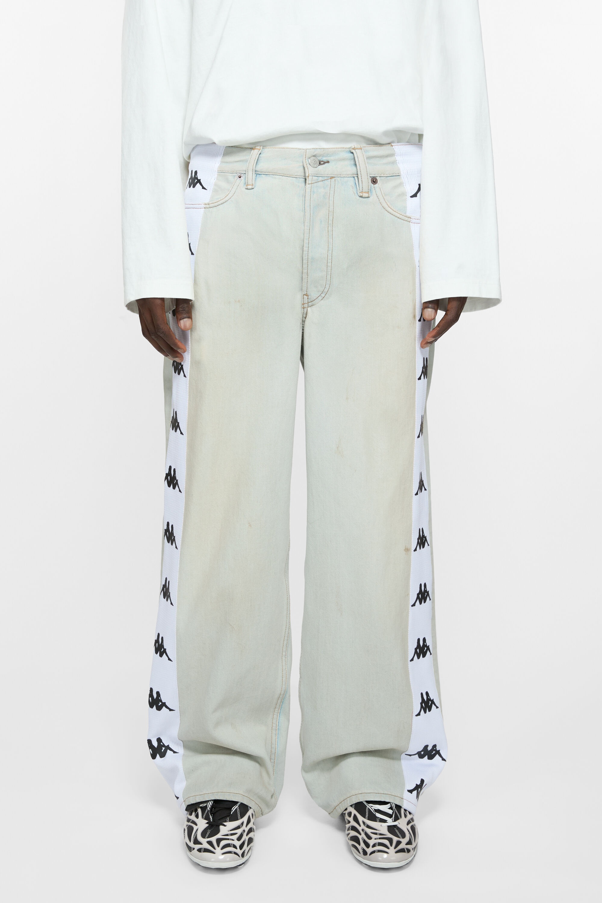 Loose fit jeans - 1981M Acne Studios x Kappa - Light blue/white - 3