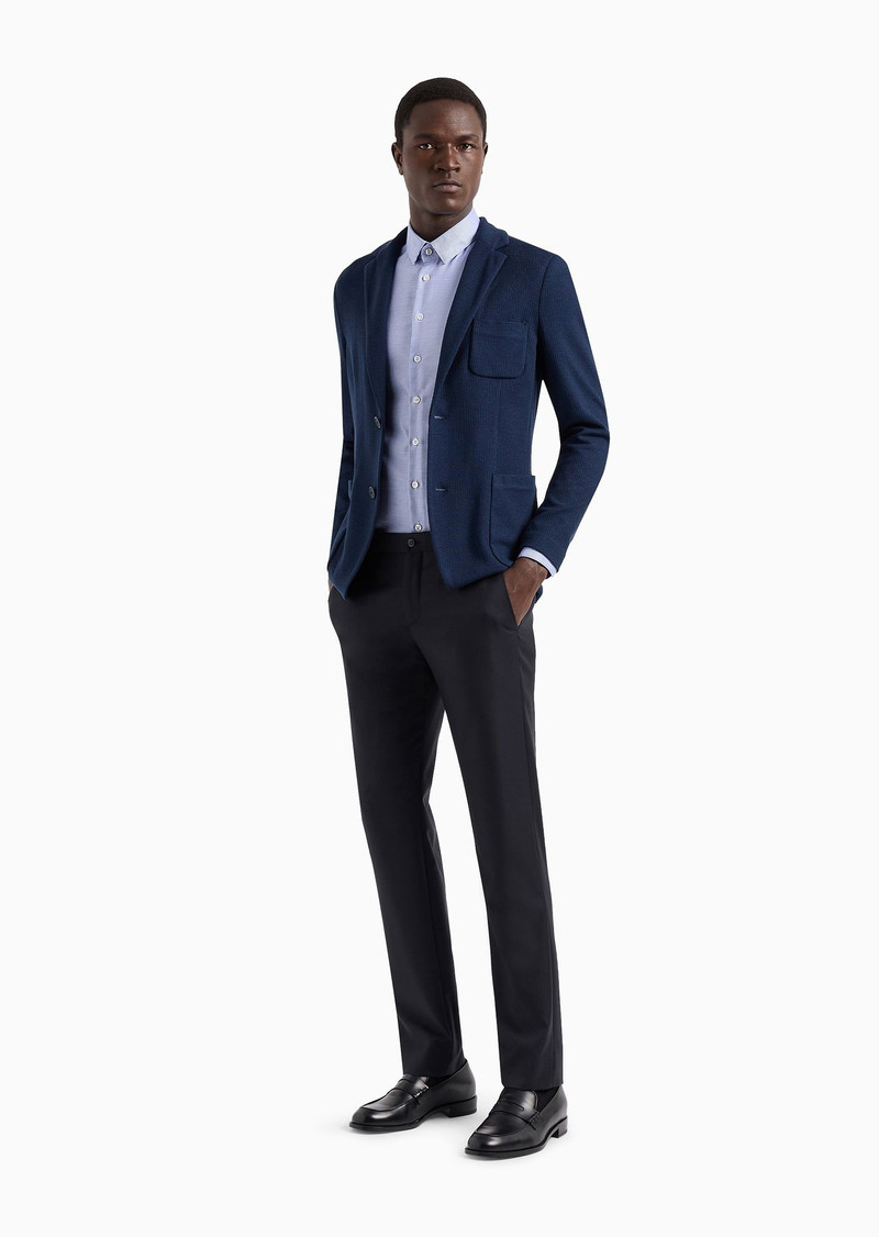 GIORGIO ARMANI Upton Line single-breasted jacket in silk and cotton outlook