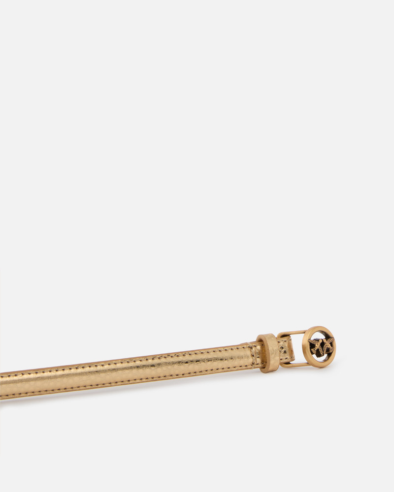 THIN BELT IN LAMINATED TUMBLED LEATHER 1 CM 5