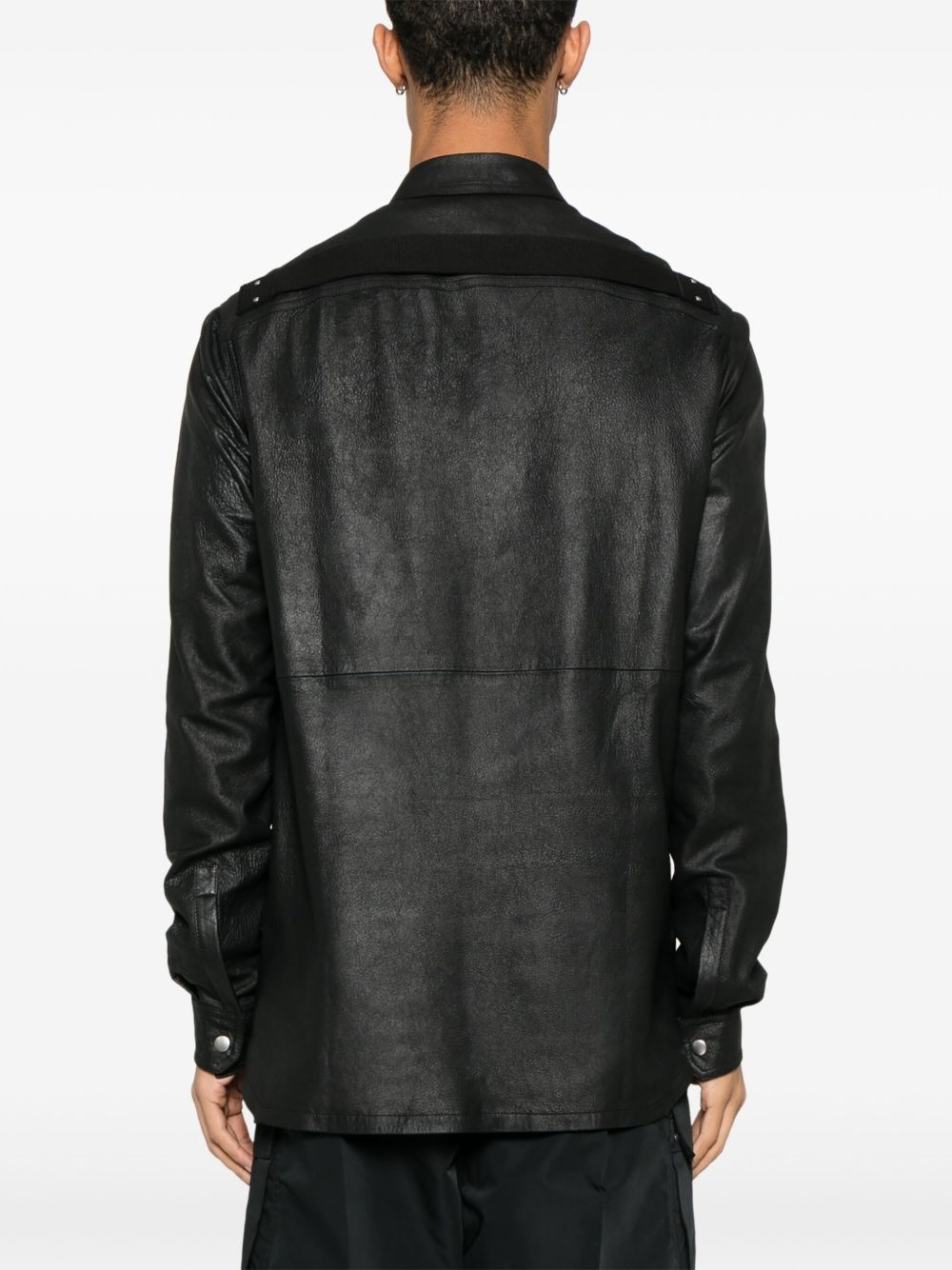 leather shirt jacket - 4