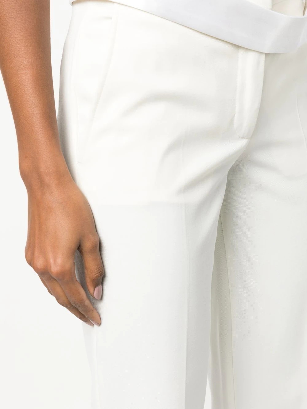 satin-waistband detail trousers - 5