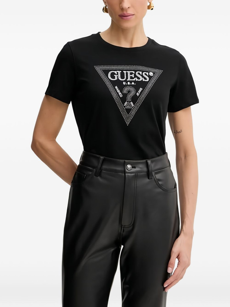 rhinestone-embellished short-sleeve T-shirt 1