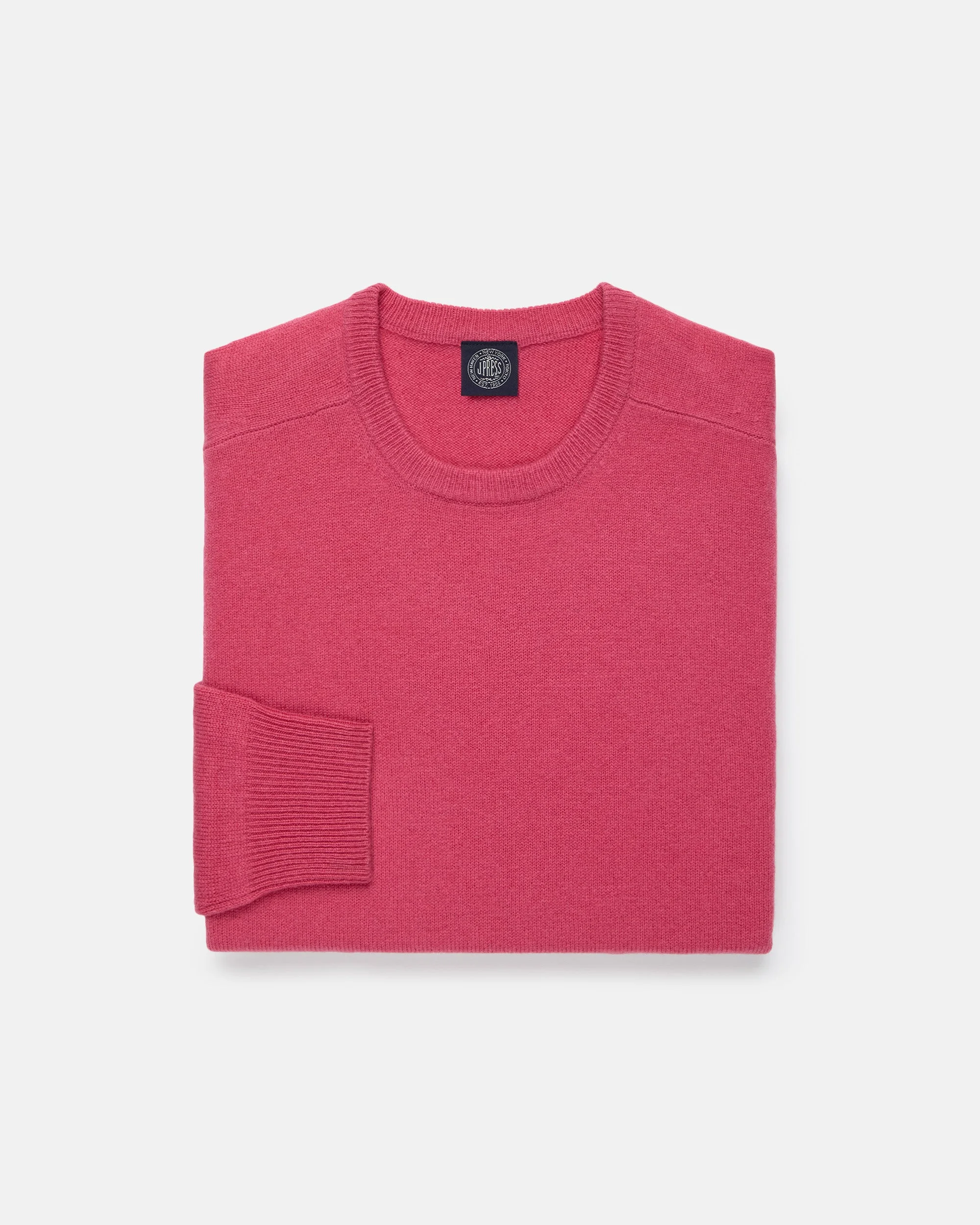 PINK LAMBSWOOL CREWNECK SWEATER - 1