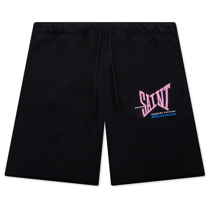 RIBBON SAINT SWEATSHORTS - BLACK 1