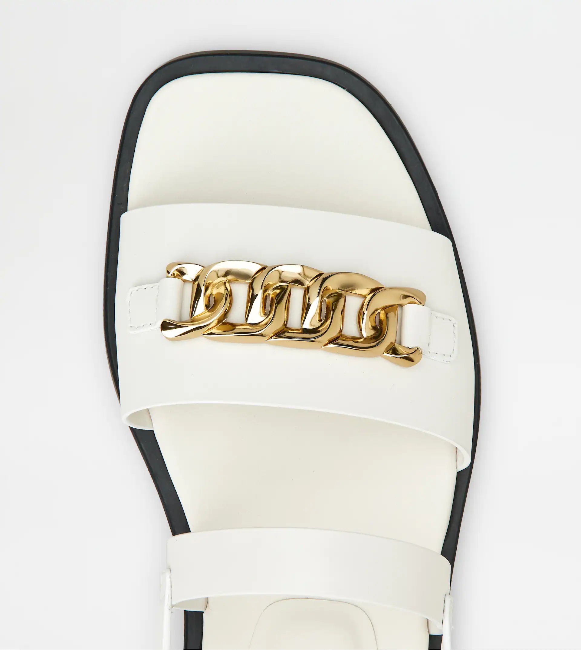 SANDALS IN LEATHER - WHITE - 3