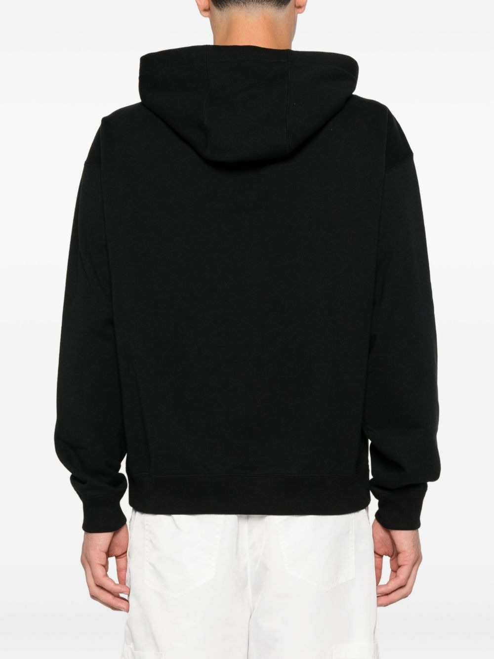 statue-print cotton hoodie - 4