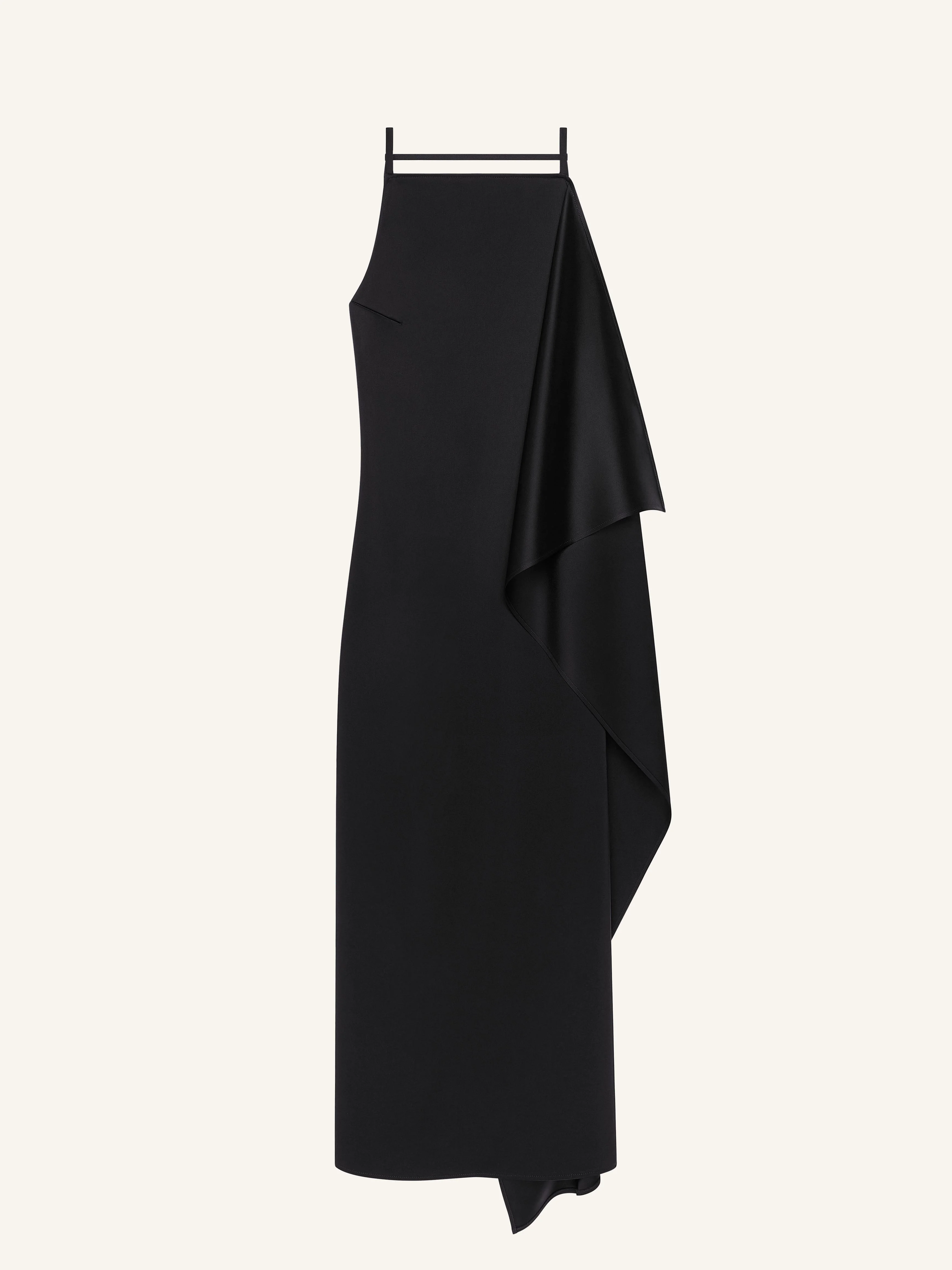 DRAPED SATIN DRESS - 1