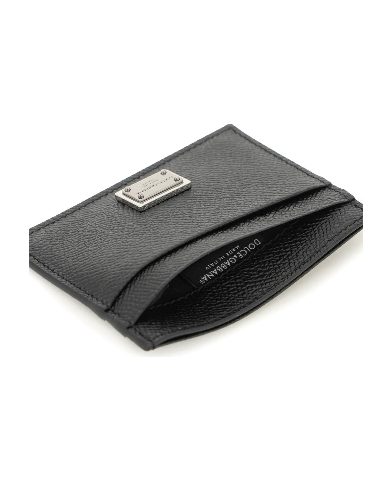 Black Leather Dauphine Card Holder - 5