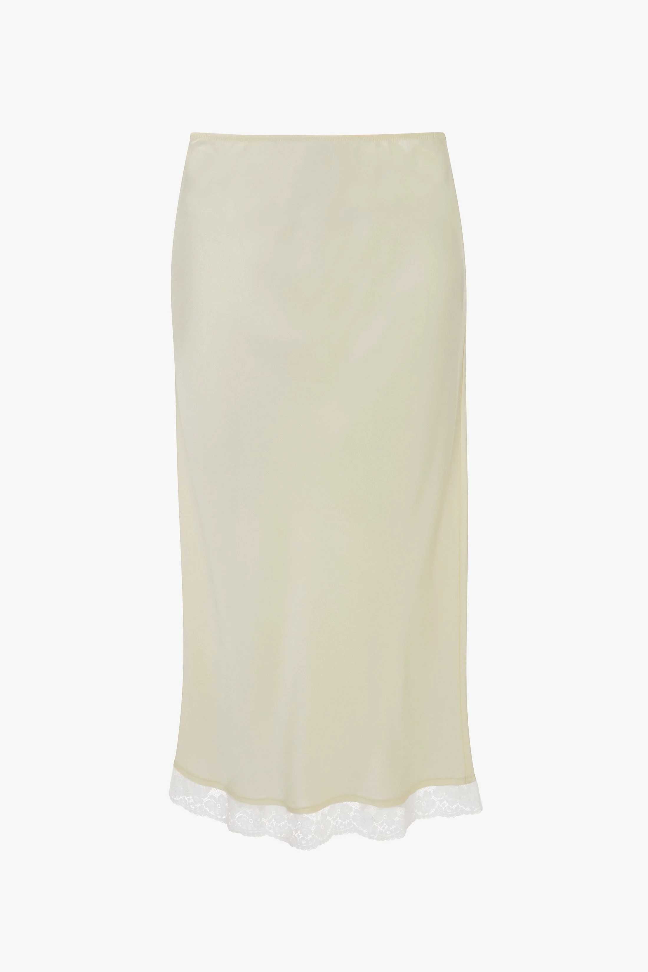 Lace Trim Slip Skirt In Ivory - 1