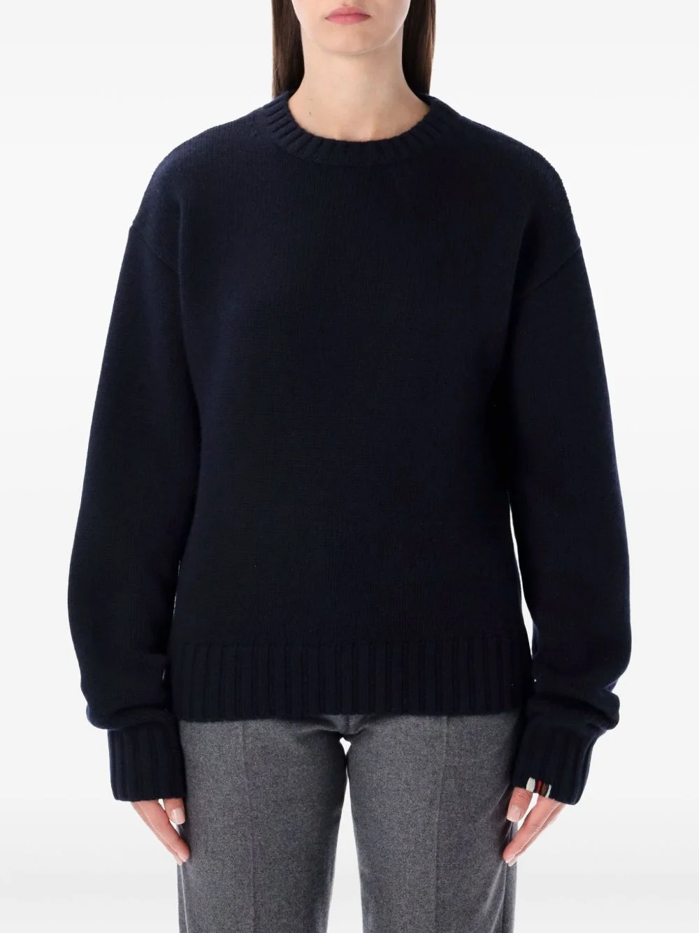 long-sleeve ribbed sweater - 1