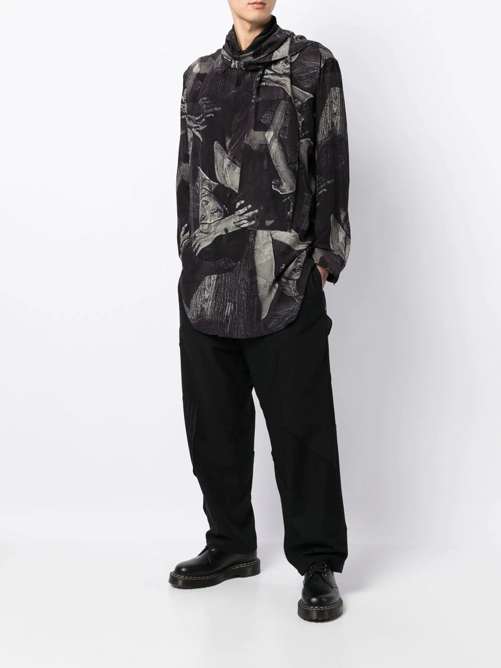 abstract-print long-sleeve shirt - 2