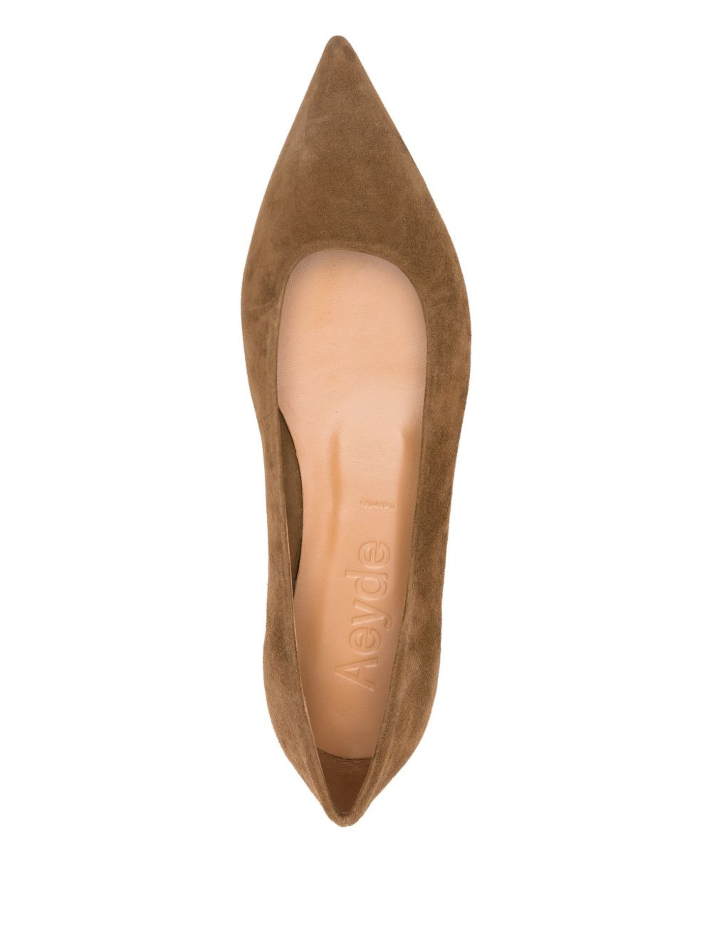 pointed-toe suede flat pumps - 4