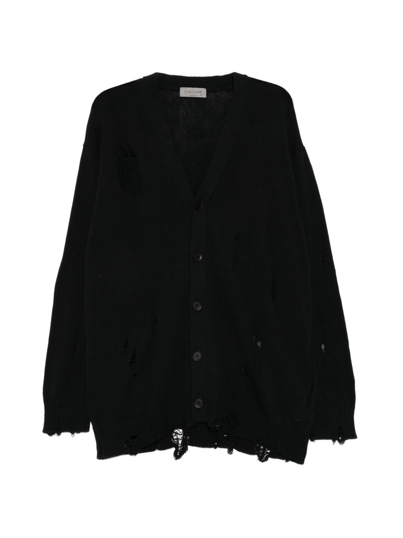 distressed button-up cardigan 1