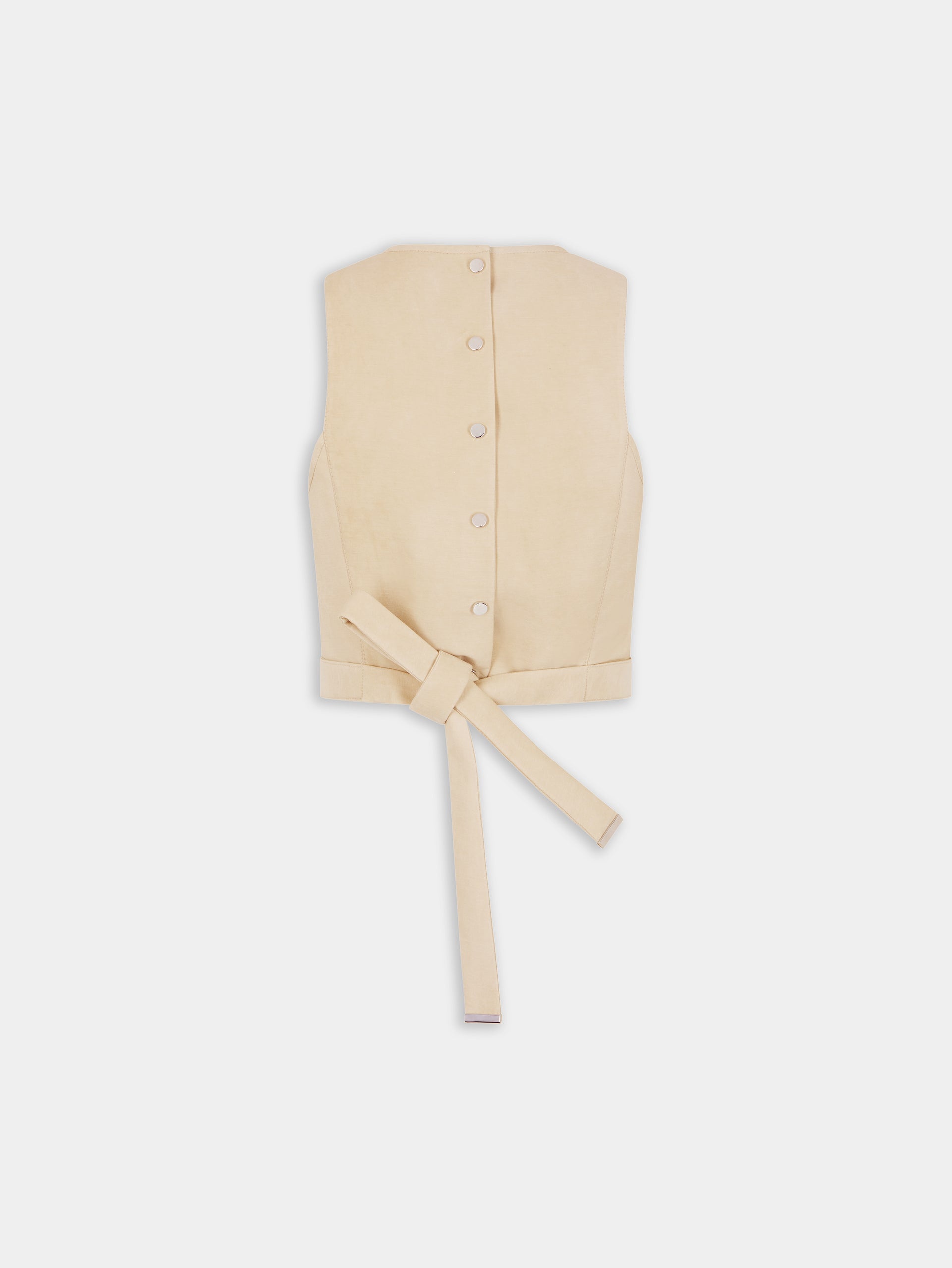 OCHRE CROP TOP IN VISCOSE TWILL - 7
