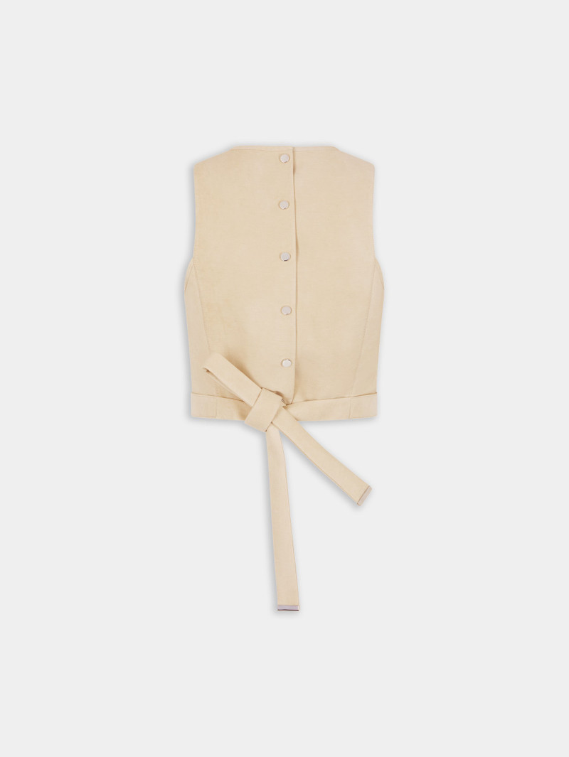 OCHRE CROP TOP IN VISCOSE TWILL 7