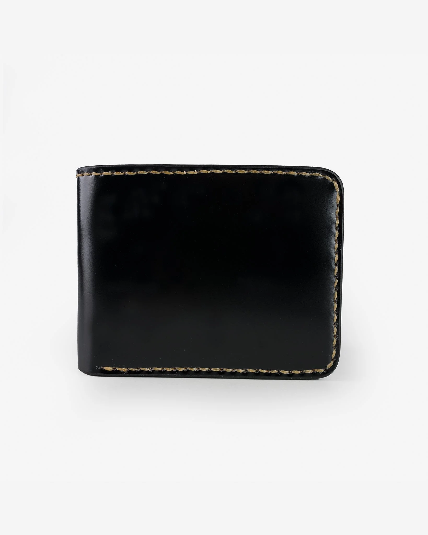 SLIMLINE SMALL SHELL CORDOVAN WALLET - BLACK - 1