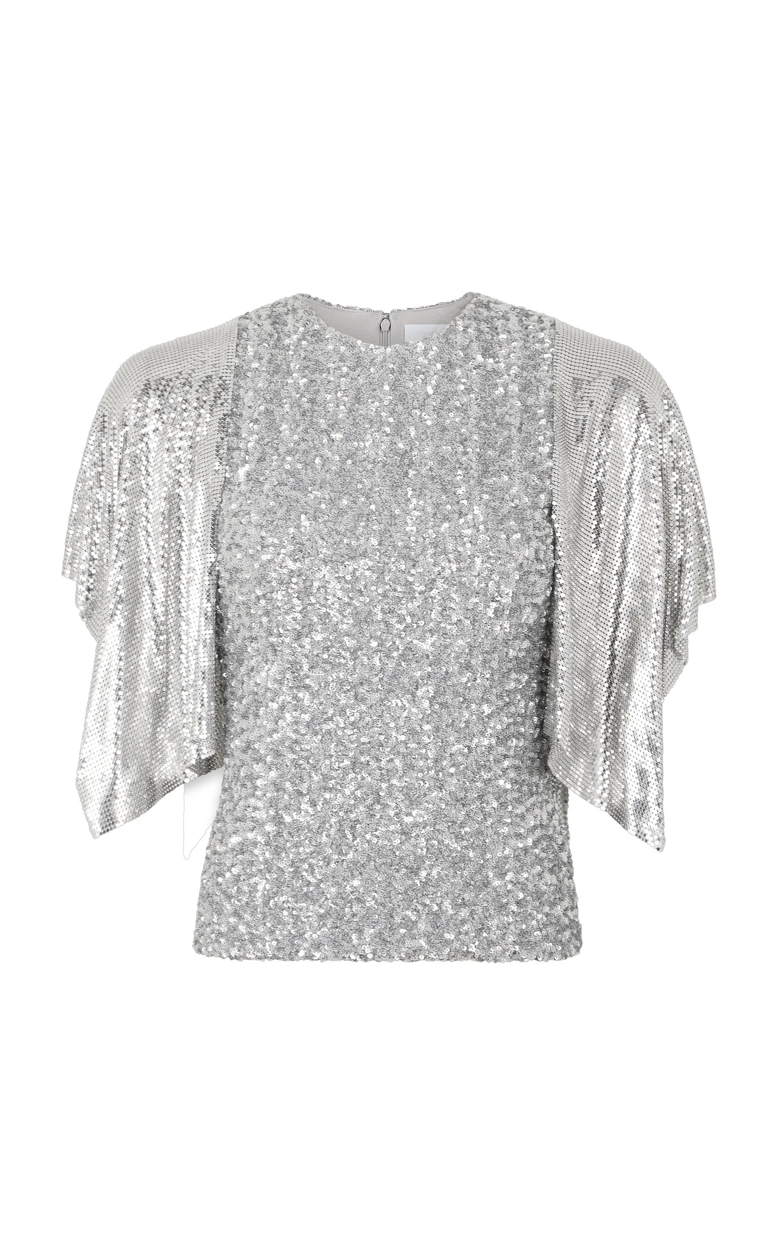 Sequined Mesh Top silver - 1
