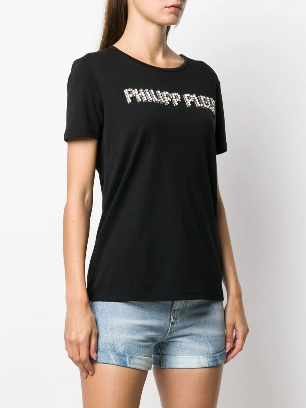 rhinestone-embellished logo T-shirt - 3