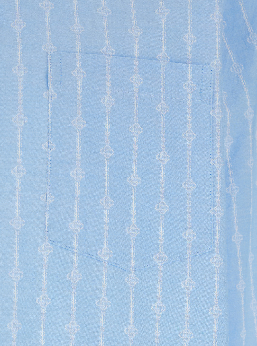 Casablanca Men 'Laurel' Light Blue Shirt With Pointed Collar And All-Over Logo Print In Cotton Man - 3