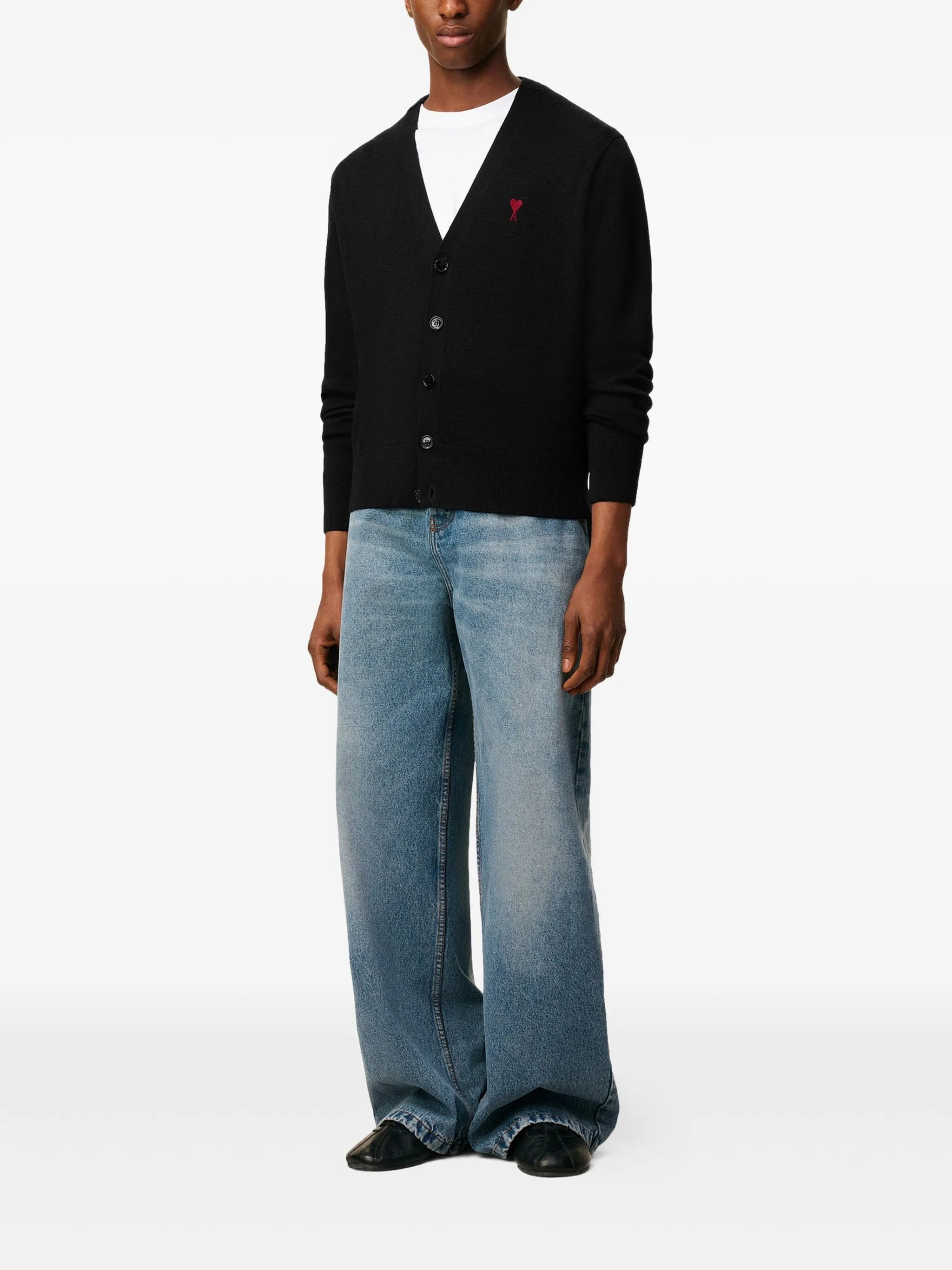 Ami Paris Ami De Coeur Wool Cardigan - 3