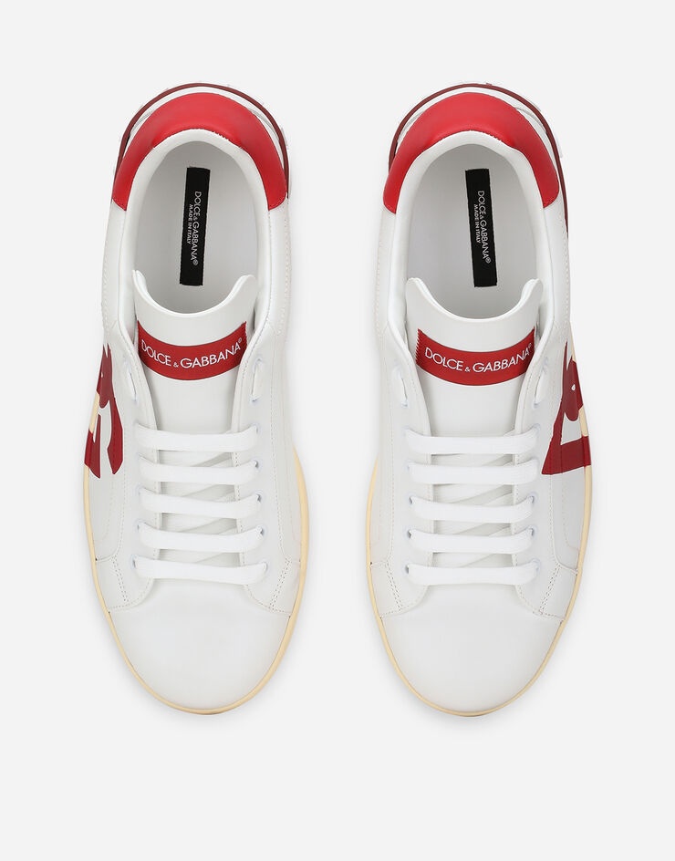 Calfskin Portofino sneakers with DG logo print - 4