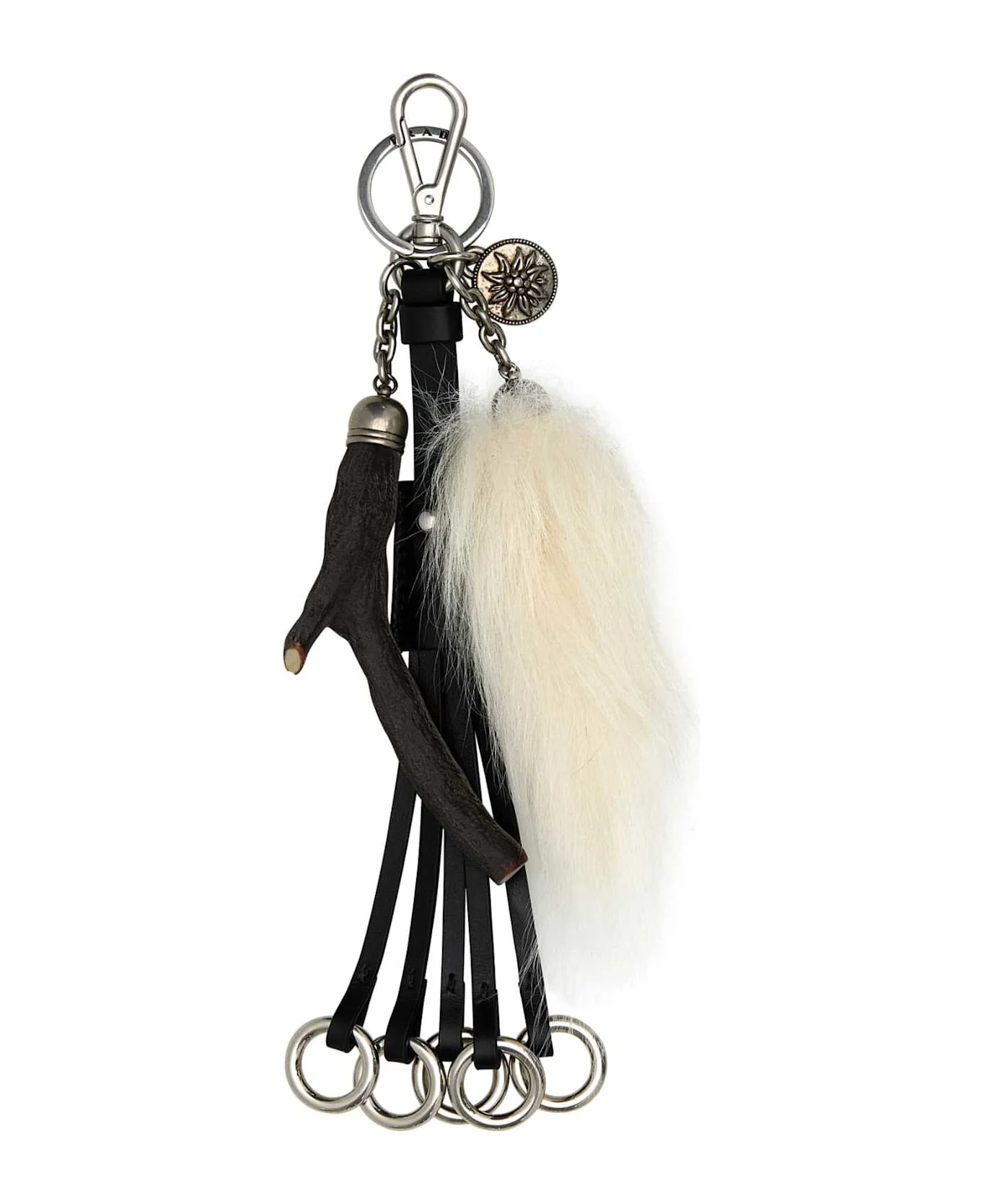 Black Leather Key Ring - 1