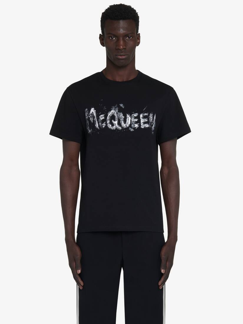 Alexander McQueen Men's McQueen Graffiti T-shirt in Black