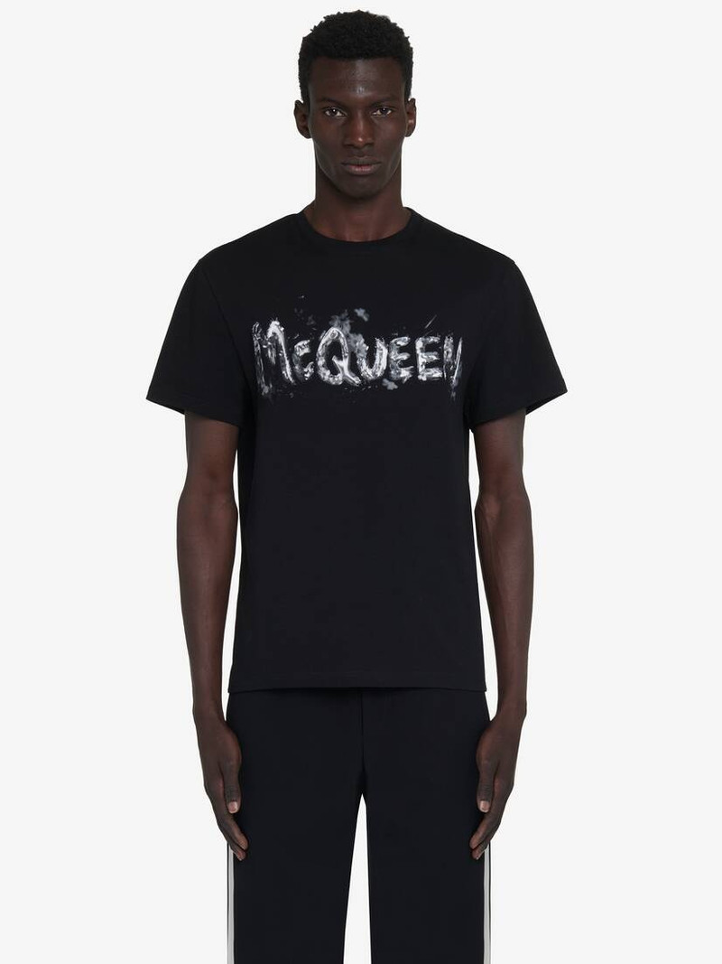 Men's McQueen Graffiti T-shirt in Black/grey 1
