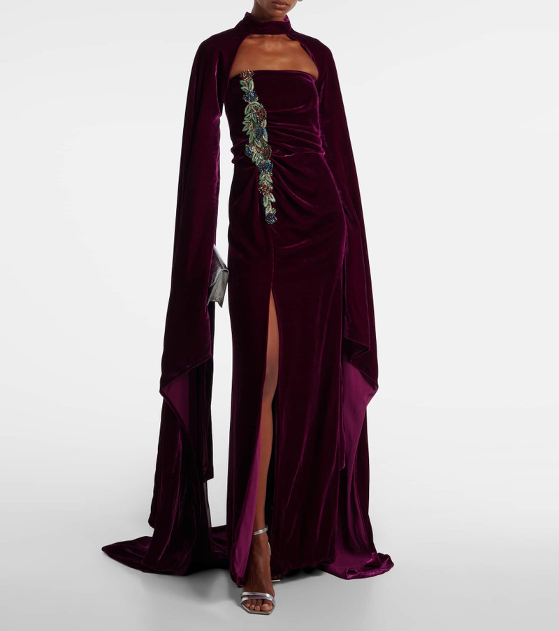COSTARELLOS Embellished strapless gown outlook