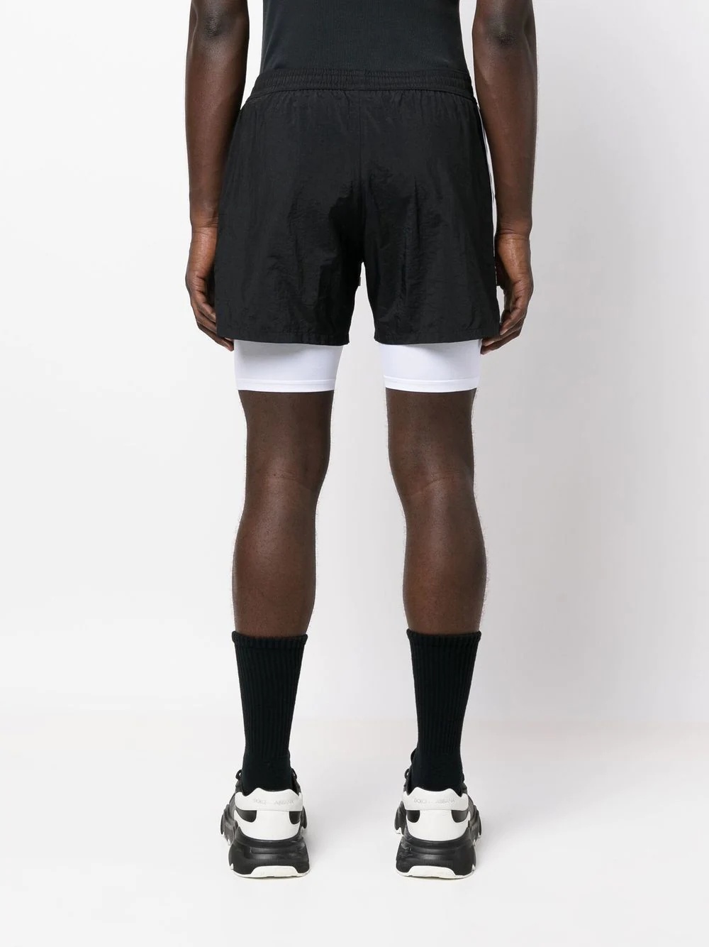 layered logo-tape shorts - 4