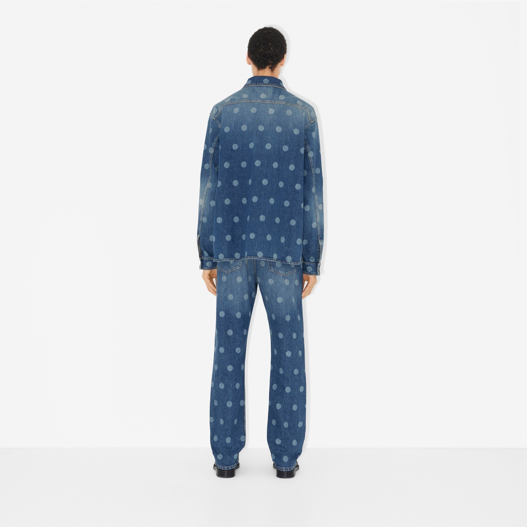 Straight Fit Polka Dot Stonewash Jeans - 4